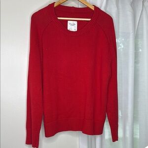 Abercrombie & Fitch Women's Red Madeline Crew Sweater - Size L